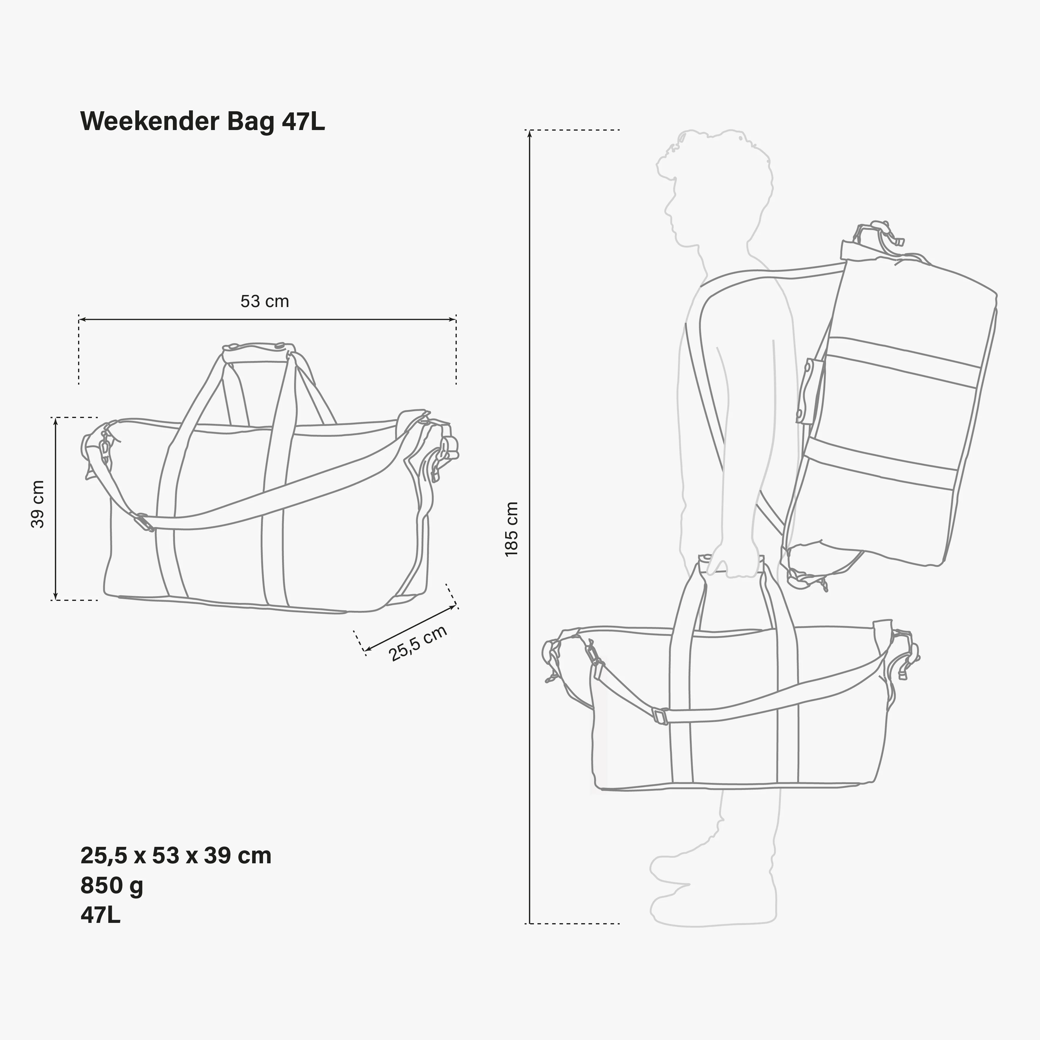 WEEKENDER BAG 47L - VEGAN LEATHER SYNERSKIN™ - Image 11